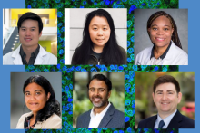 Latest Cancer Health Outcomes SPORE awardees: William S. Chen, MD, Alice Guan, PhD, MPH, Andrea Gillis , MD, MSPH, Salma Shariff-Marco, PhD, MPH, Harish Vasudevan, MD, PhD, and Ramin Morshed, MD.