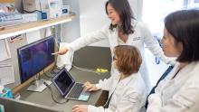 Researchers work in the Dr. Carissa Chu urological cancer lab at the UCSF Helen Diller Family Comprehensive Cancer Center in San Francisco, Calif.