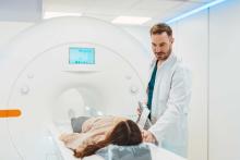 Preteen in MRI Machine