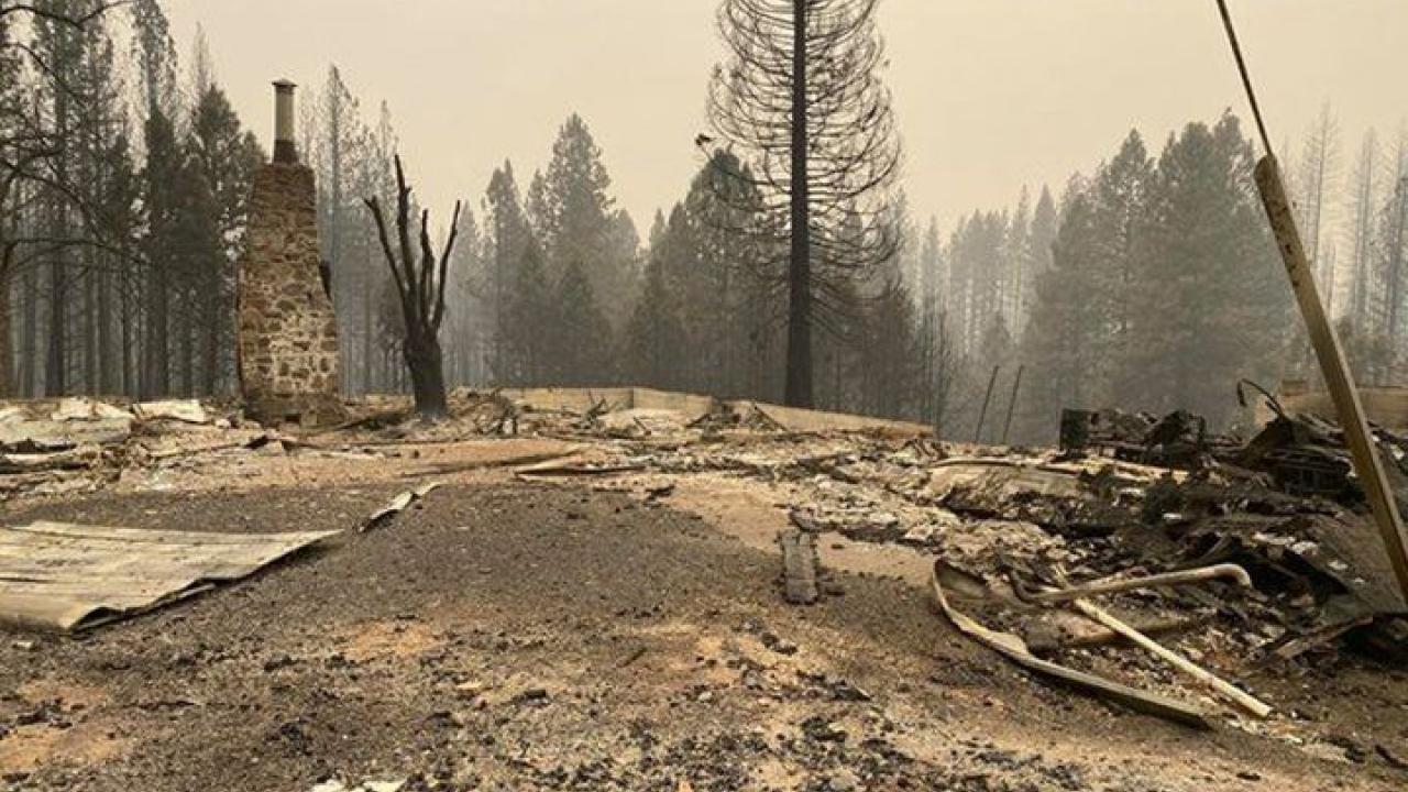The North Complex West Zone fire devasted Camp Okizu, a place of refuge for families of children with pediatric cancer. Photo courtesy of Bill Wadell Camp Okizu