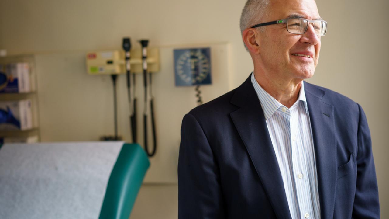 Paul Volberding, MD, professor in the school of medicine, UCSF, in Zuckerberg San Francisco General Hospital. Photo by Steve Babuljak 2016 Paul Volberding, MD