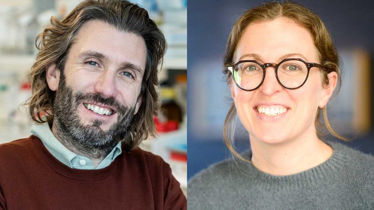 Daniele Canzio, PhD (left) and Balyn Zaro, PhD (right), have been named winners of the 2026 Bowes Biomedical Investigator Award.