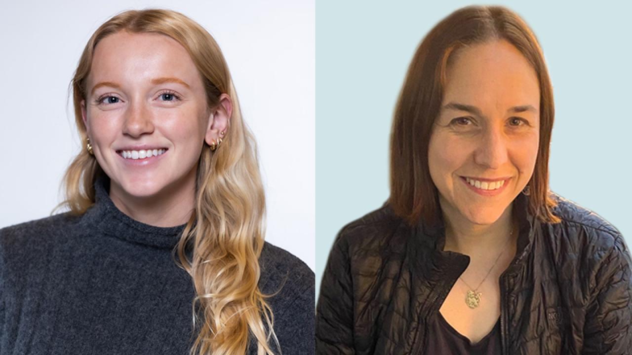 Left to right: Leah Loftus, clinical research coordinator in Thoracic Oncology and Sarcoma, and Laurel Brechtel, clinical research manager in the Cancer Immunotherapy Program Leah Loftus and Laurel Brechtel