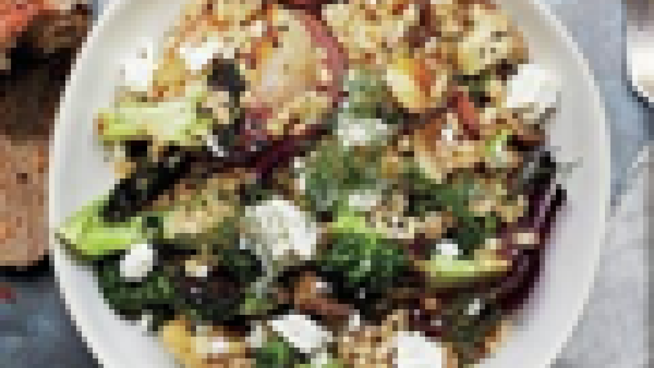 Roasted Broccoli, Mushroom, and Barley Salad