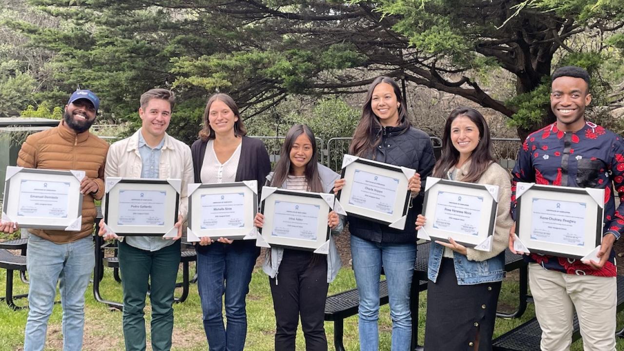 UCSF Participants (from left to right) Emanuel Demissie, Pedro Gallardo, Michelle Siros, Irina Adao, Kea Edwards, Charis Hoppe, R. Vanesa Mora , Kene-Chukwu Ifeagwu. Oncology Student Diversity