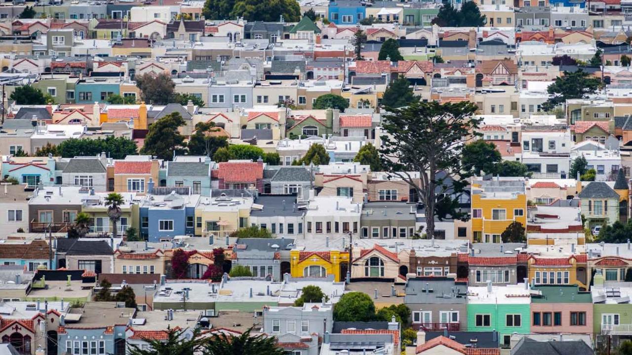 An aerial view of the San Francisco Sunset District.