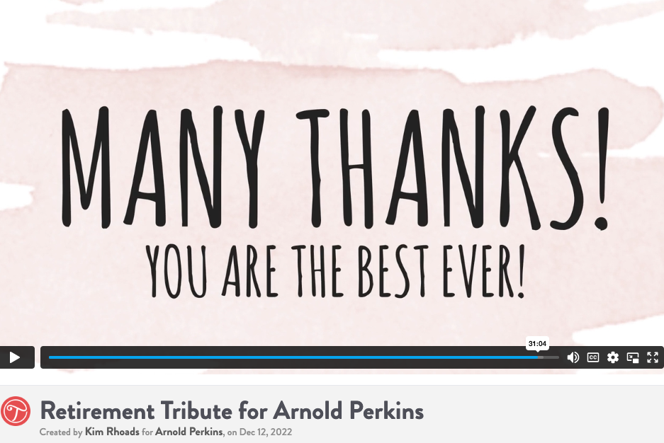Retirement Tribute for Arnold Perkins