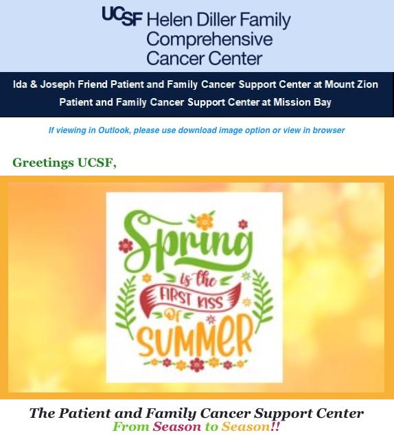 Patient and Family Cancer Support Center newsletter