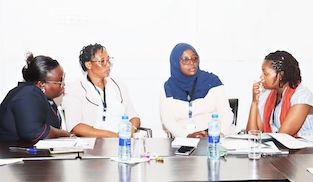 Attendees at a values based leadership development workshop for female faculty at Muhimbili University of Health and Allied Science, in collaboration with UCSF's Global Cancer Program. 
