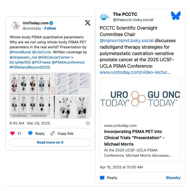 Socia Media posts from Prostate Cancer Conference