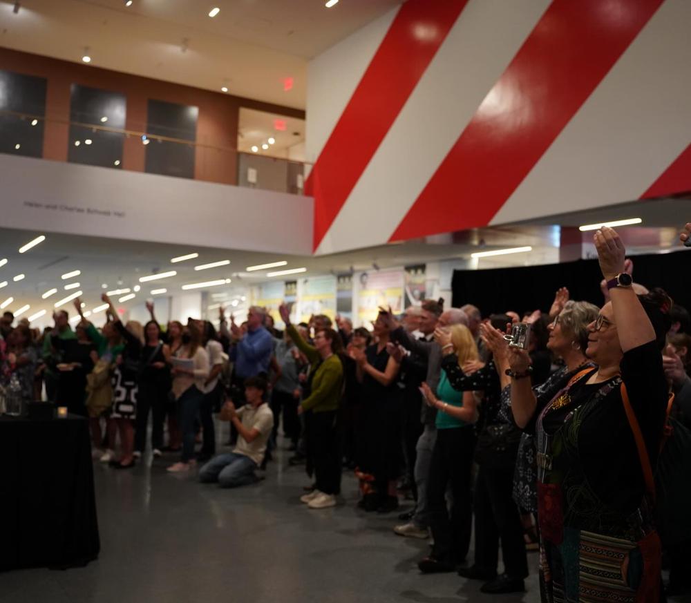 SFMOMA - Art for Recovery exhibit draws a large ground on opening night