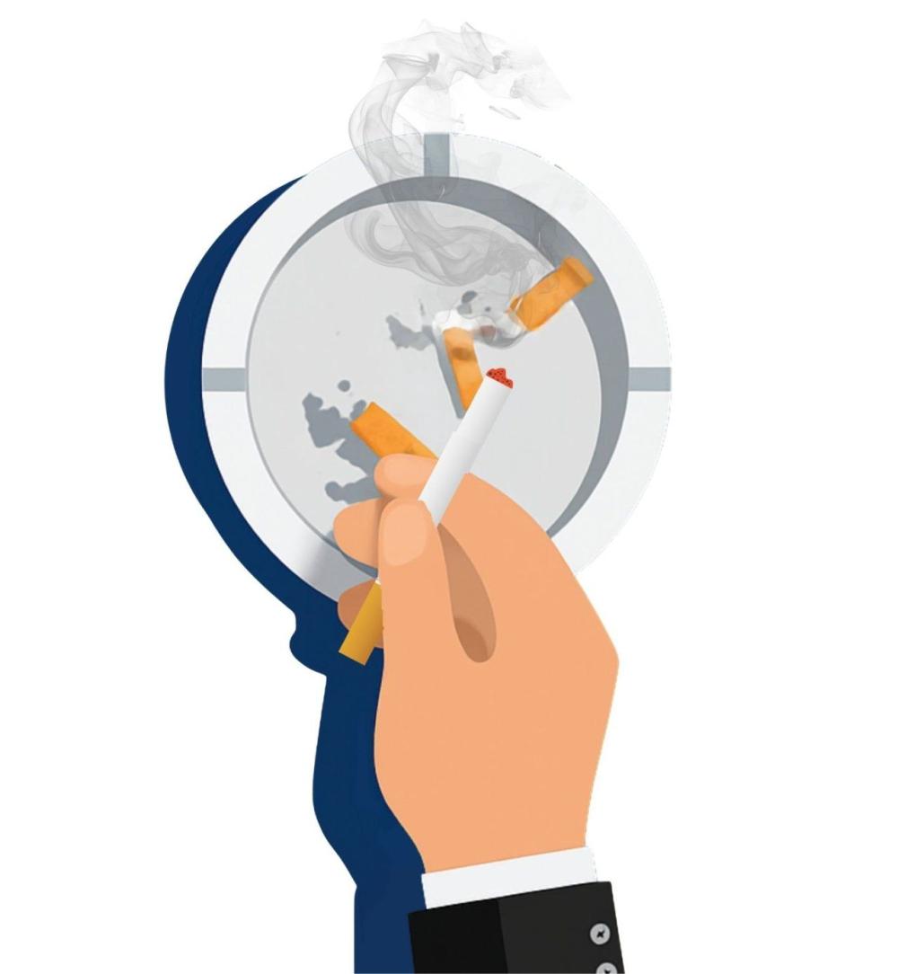 Cigarette and ashtray