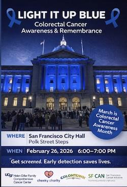 Light it up Blue Colorectal Cancer Awareness at SF City Hall