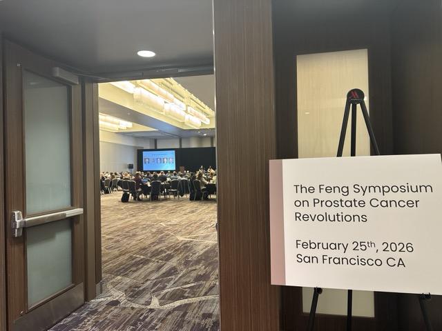 Sign for Feng Symposium on Prostate Cancer Revolutions in SF