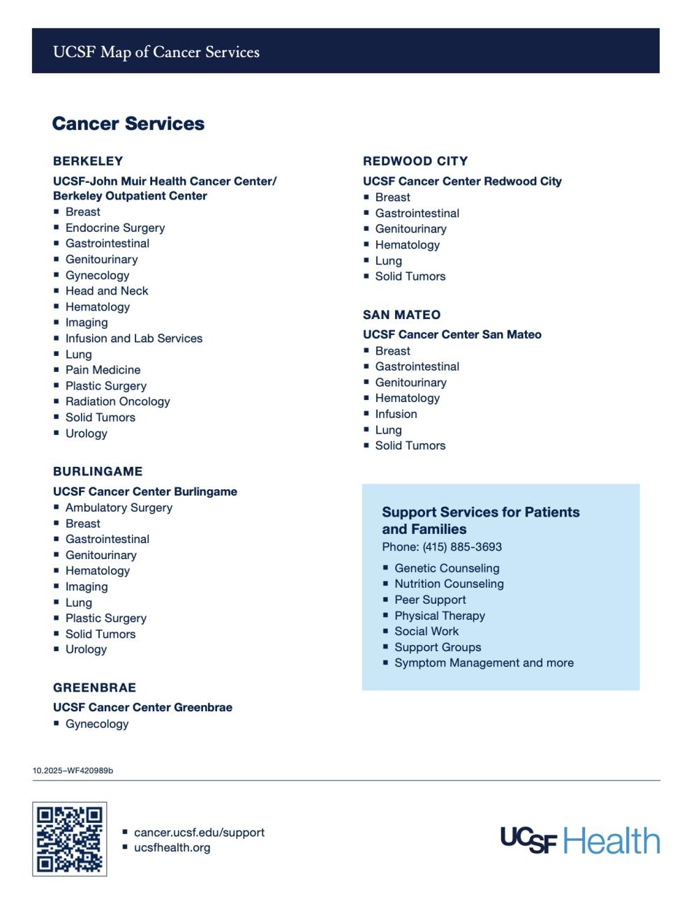 Map of Cancer Services at UCSF - page 2