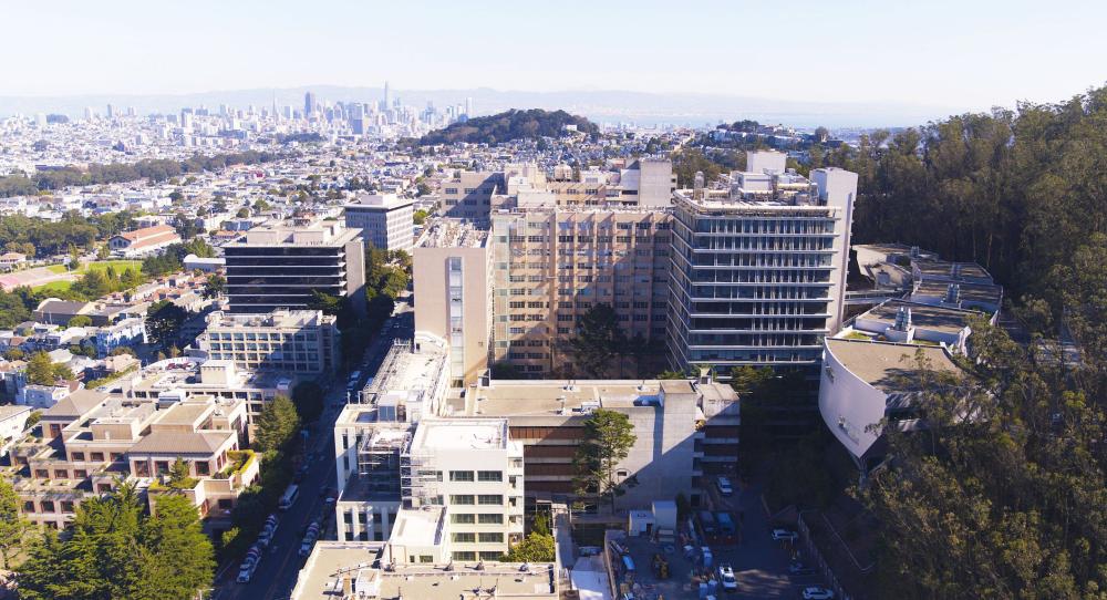 Parnassus Heights campus with view of downtown San Francisco
