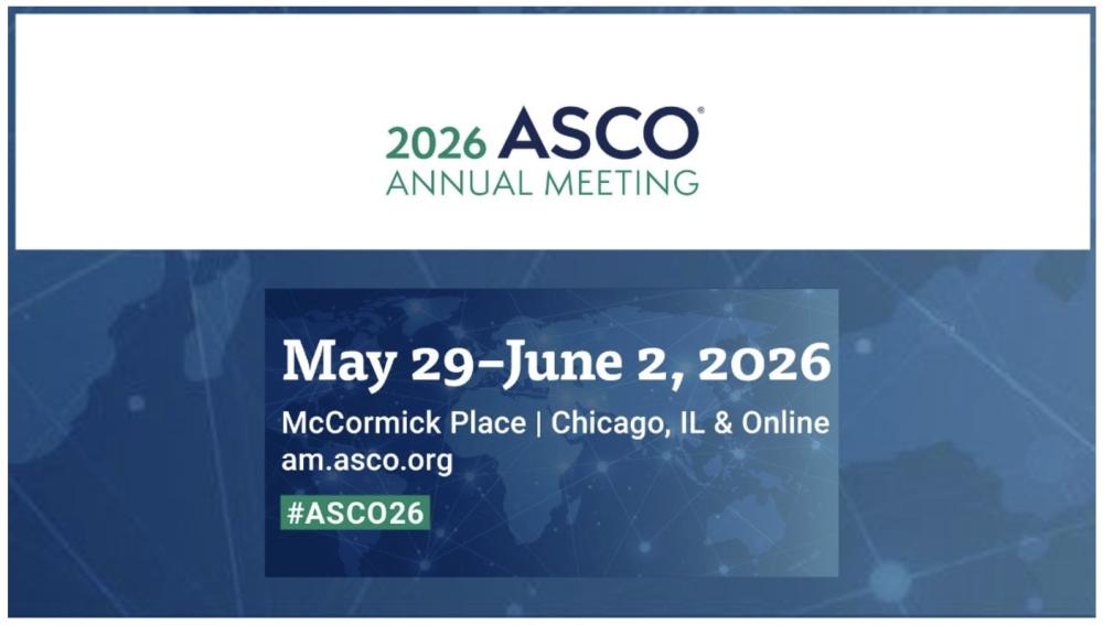 ASCO 2026 logo with dates and hashtag #ASCO26