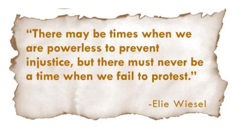 Advocacy quote from Elie Wiesel