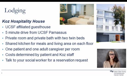 Social Work - Lodging and Transporation Assitance at UCSF