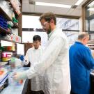 Kord Kober (center) and colleagues conduct research in their lab at the UCSF School of Nursing.