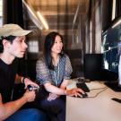 Researchers Adam Yala, PhD (left), and Maggie Chung, MD, co-authors of a study using AI to expedite breast cancer screening for high-risk patients, work in Berkeley on Wednesday, May 20, 2026. Photo by Noah Berger