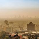 Cityscape depicting chronic air pollution