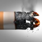 Burning cigarette end