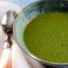 green soup with spoon